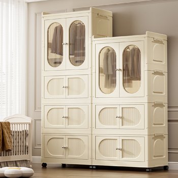 No installation children's wardrobe baby clothes storage cabinet baby wardrobe plastic household cleaning cabinet