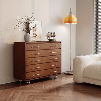 Retro solid wood side cabinet dining side cabinet sofa side cabinet solid wood living room storage cabinet bedroom storage cabinet drawer cabinet
