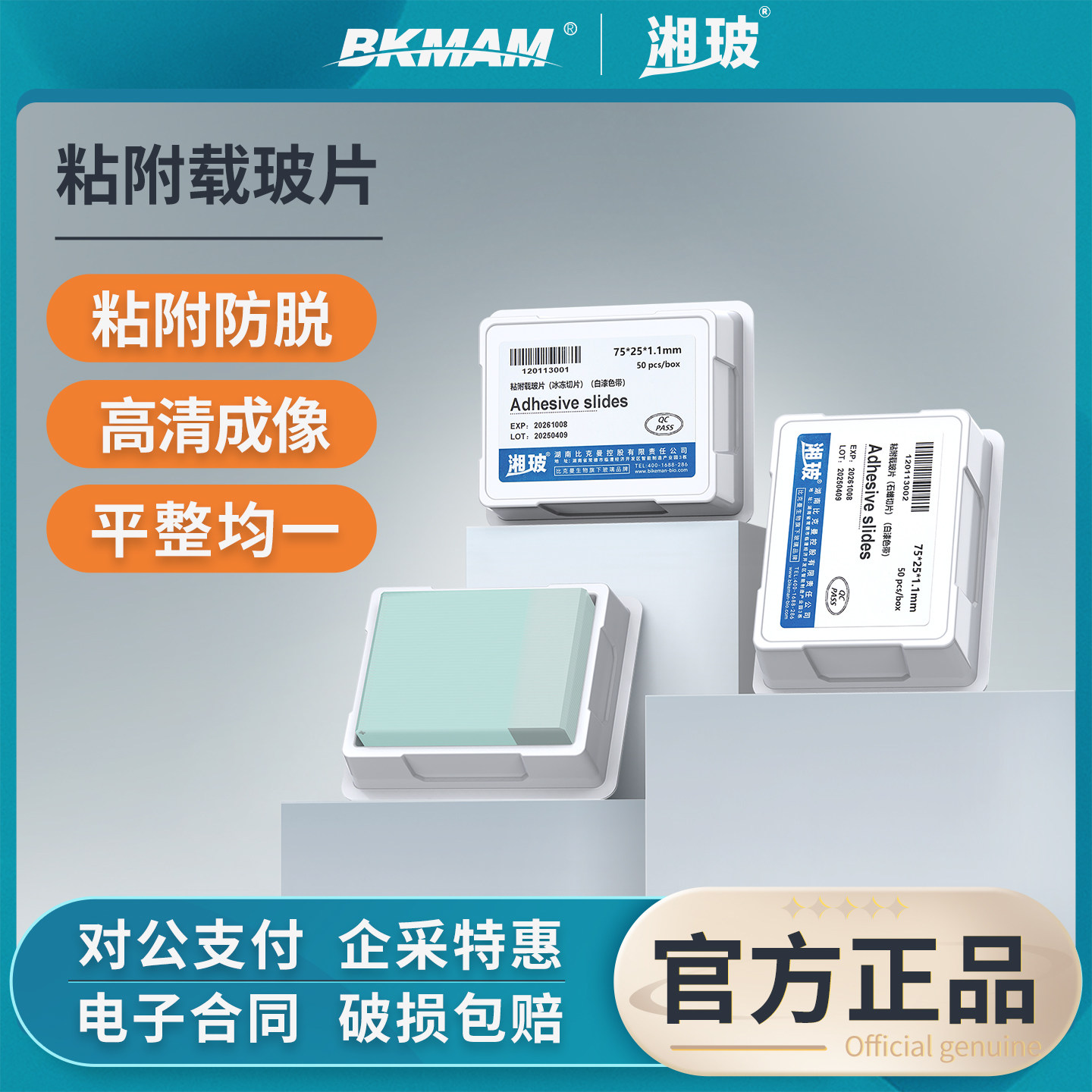 湘玻粘附载玻片超白玻璃冰冻石蜡白漆防脱病理级实验室用烘片孵育