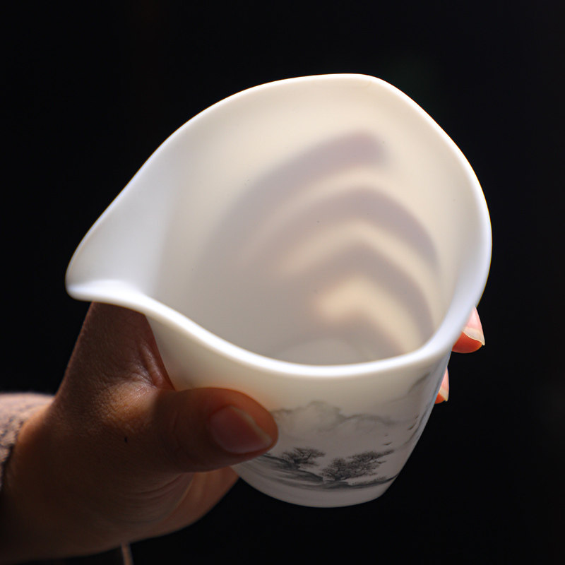 Light Luxury High-End Plain-Fired Jade Porcelain Tea Set for Home Use, Master Hand-Painted Ceramic Kung Fu Gaiwan Teapot Gift Box