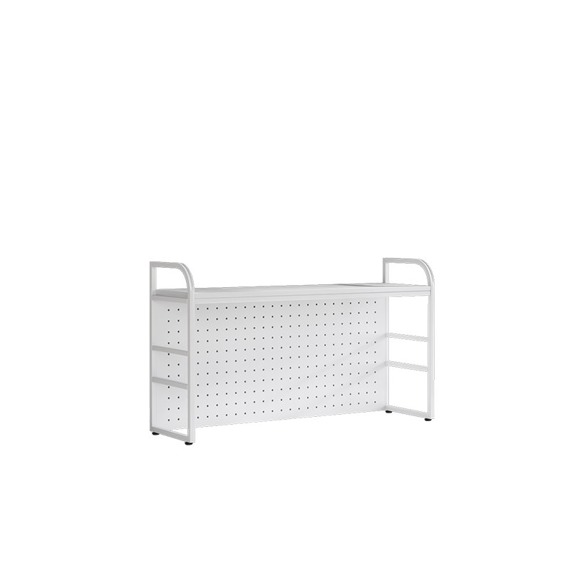 Bookshelf with hole board desk storage rack desktop multi-layer iron shelf student desk computer desk