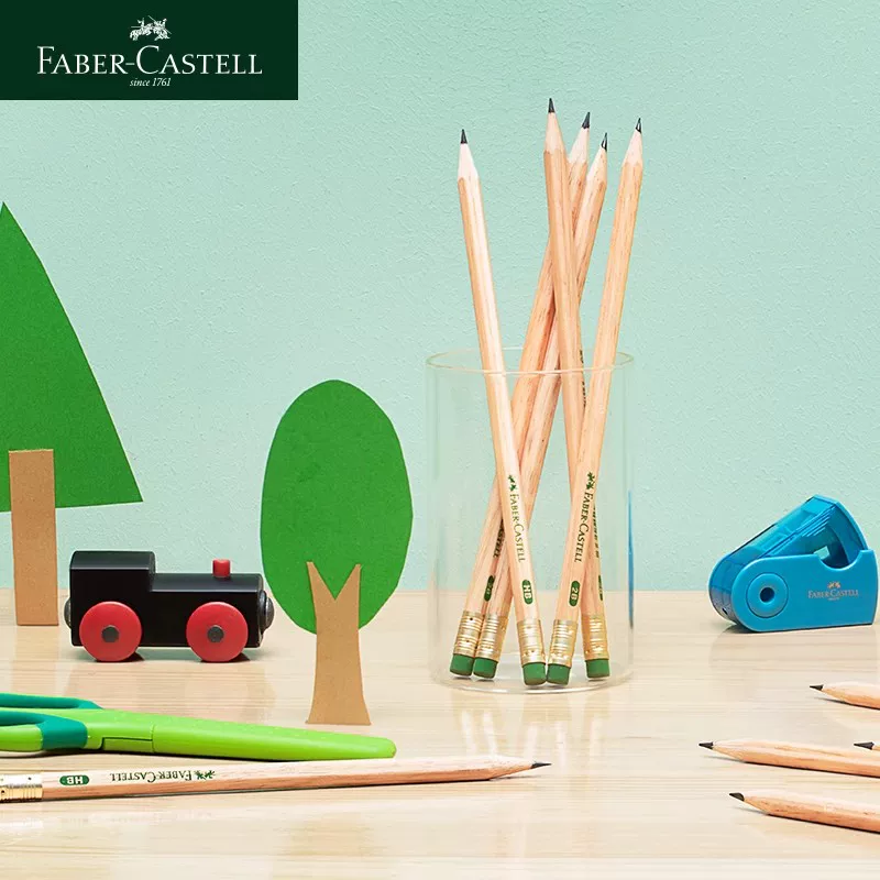 Официально упакованный магазин Faber-Castell, экологически безопасный бревенчатый карандаш, безопасный, качественный пишущий инструмент, плавное письмо, SV анти-слом технология, не ломается стержень, с экологичным ластиком
