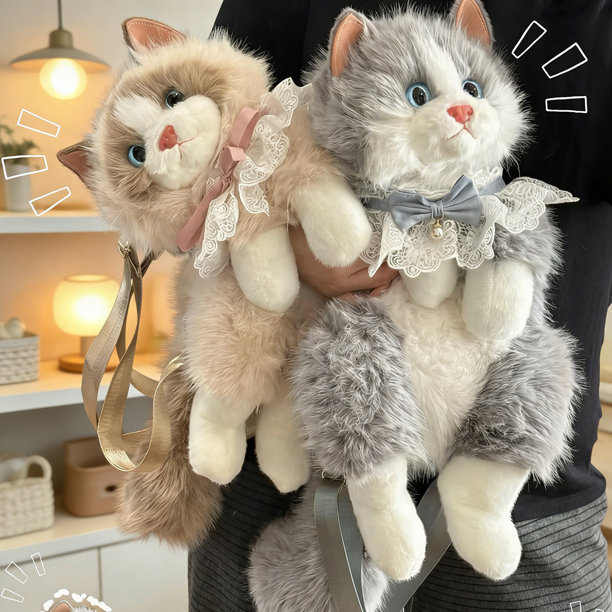Симпатичная имитационная кукла рюкзак плюшевая кукла кошка девушка подарок на день рождения плюшевая игрушка кукла