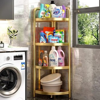 Bathroom storage rack, triangle bathroom floor-to-ceiling corner storage rack, toilet foldable multi-layer corner sorting rack