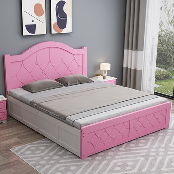 Solid wood bed, modern simple double bed 1.8 meters air pressure high box bed storage bed master bedroom 1.5 meters bed 1.2 meters