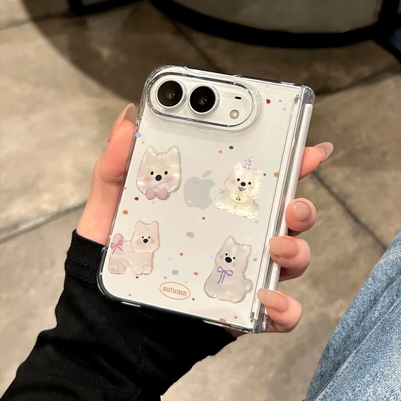Japanese Lofub High-End Polka Dot West Highland Foldable Phone Case for Apple, New Model 18Ultra, Simple Trendy Full-Cover Ultra-Thin Anti-Drop 18Duo Women's Transparent Folding Screen Case 18 Japanese Lofub High-End Polka Dot West Highland Foldable Phone Case for Apple, New Model 18Ultra, Simple Trendy Full-Cover Ultra-Thin Anti-Drop 18Duo Women's Transparent Folding Screen Case 18