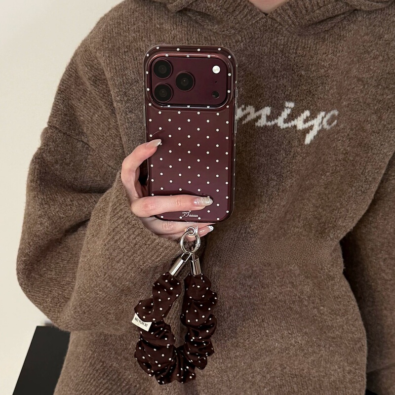 Japanese Lofub Simple and Elegant Deep Cherry Red Polka Dot Ins Korean Style 17 Suitable for 18Pro Apple 18Promax Phone Case Iphone16Pro New Model 17Promax Protective Cover with Handle Japanese Lofub Simple and Elegant Deep Cherry Red Polka Dot Ins Korean Style 17 Suitable for 18Pro Apple 18Promax Phone Case Iphone16Pro New Model 17Promax Protective Cover with Handle