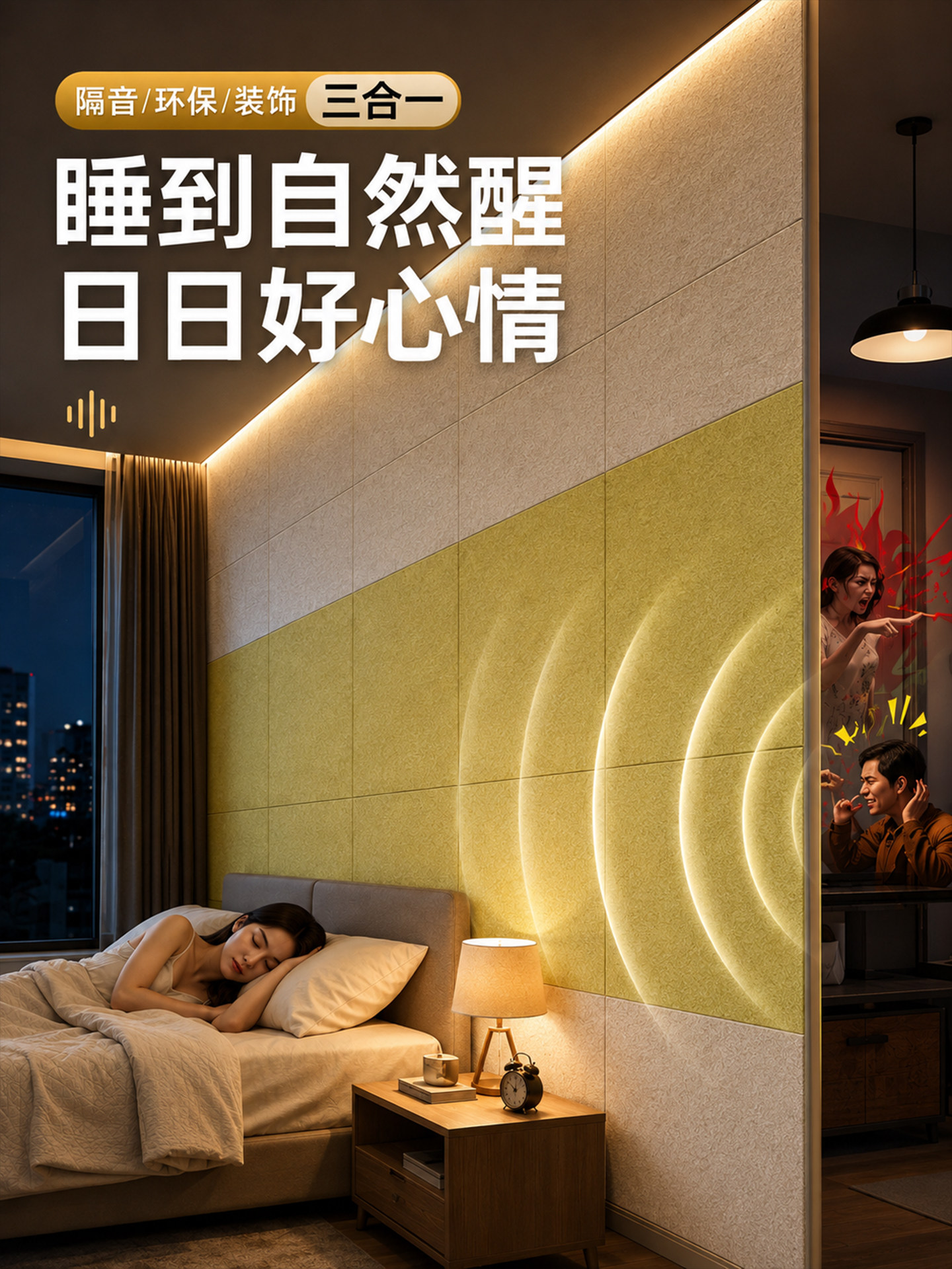 Wall Stickers, Door Stickers, Soundproofing Magic Self-Adhesive Sound-Absorbing Cotton, Super Noise Reduction for Bedroom, Eco-Friendly Material, Special for Living Room