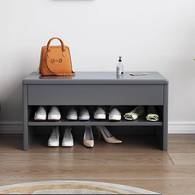 Solid wood shoe replacement stool household door shoe rack seat stool integrated storage belt drawer simple shoe stool seatable shoe cabinet