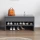 Solid wood shoe replacement stool household door shoe rack seat stool integrated storage belt drawer simple shoe stool seatable shoe cabinet