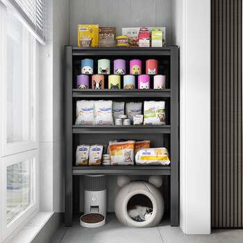 Pet supplies iron storage rack above cat litter box black balcony steel high foot empty storage rack storage