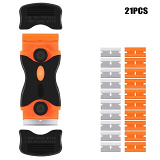 21-piece mini double-edged scraper blade combination car window label sticker glue residue removal