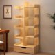 Simple small bookshelf floor-standing storage rack integrated wall storage rack living room office display rack table side storage cabinet