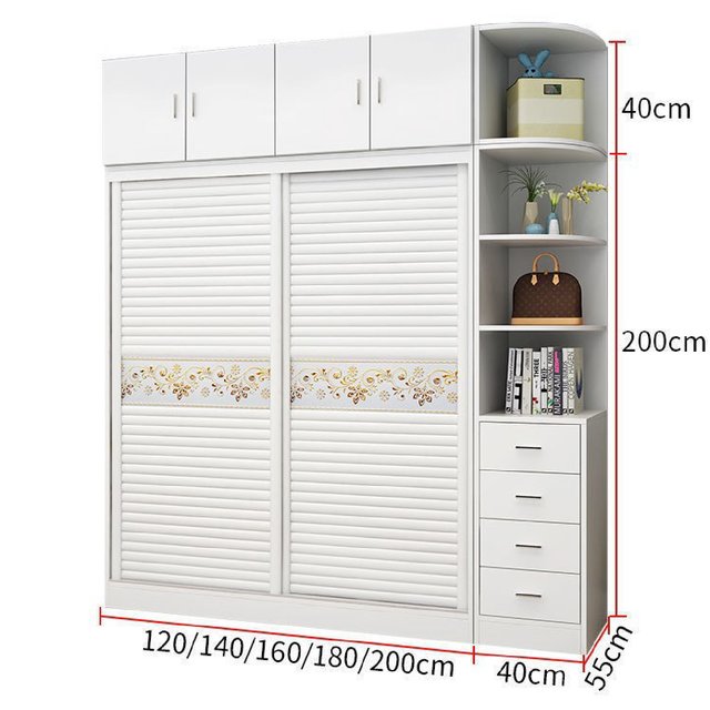 Simple wardrobe for rental house sliding door large wardrobe simple wardrobe household bedroom children storage storage cabinet