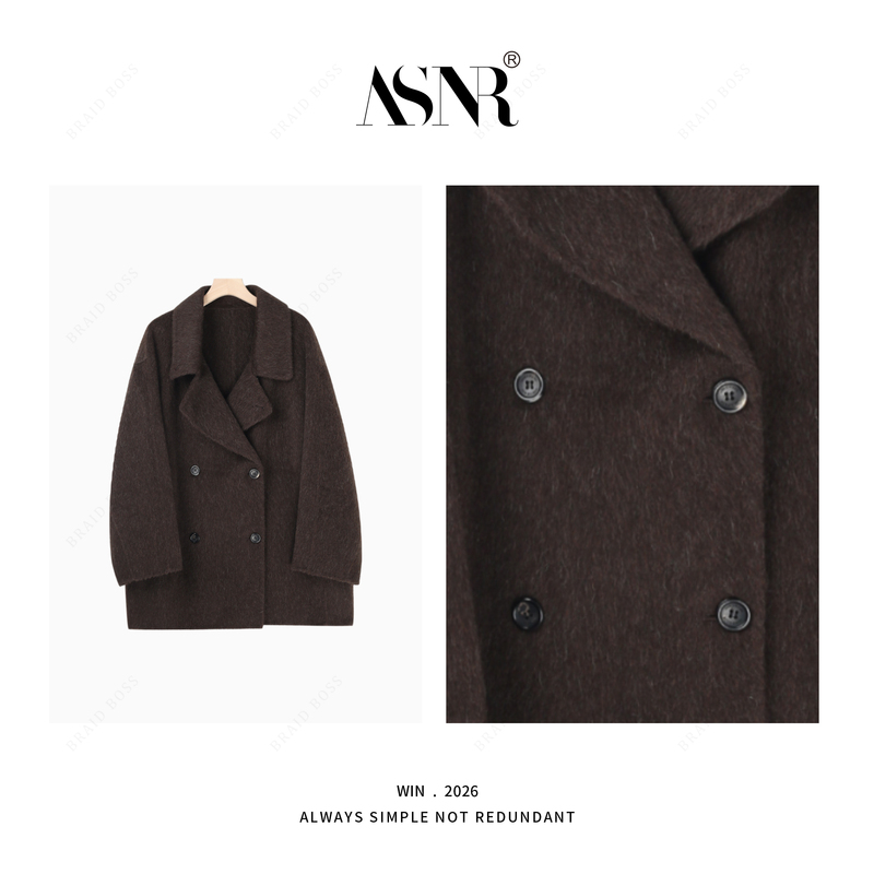 【Braid Boss 6Th Anniversary】100% Peruvian Suri Alpaca Wool·Long Coat L690Kuem【Coat Length 77】 【Braid Boss 6Th Anniversary】100% Peruvian Suri Alpaca Wool·Long Coat L690Kuem【Coat Length 77】