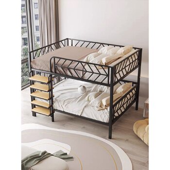 Student dormitory adult bed iron elevated bed sheets on the upper floor upper and lower floor iron frame bed save space