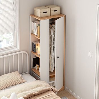 Single door wardrobe dormitory storage wardrobe simple assembly wardrobe sturdy and durable bedroom small storage cabinet