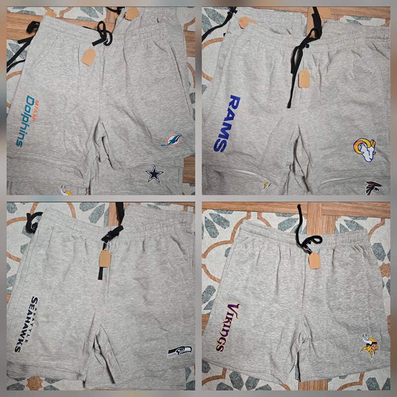 American Football Nfl Fleece Printed Team Logo Loose-Fitting Shorts (Seahawks, Dolphins, Rams, Vikings) American Football Nfl Fleece Printed Team Logo Loose-Fitting Shorts (Seahawks, Dolphins, Rams, Vikings)