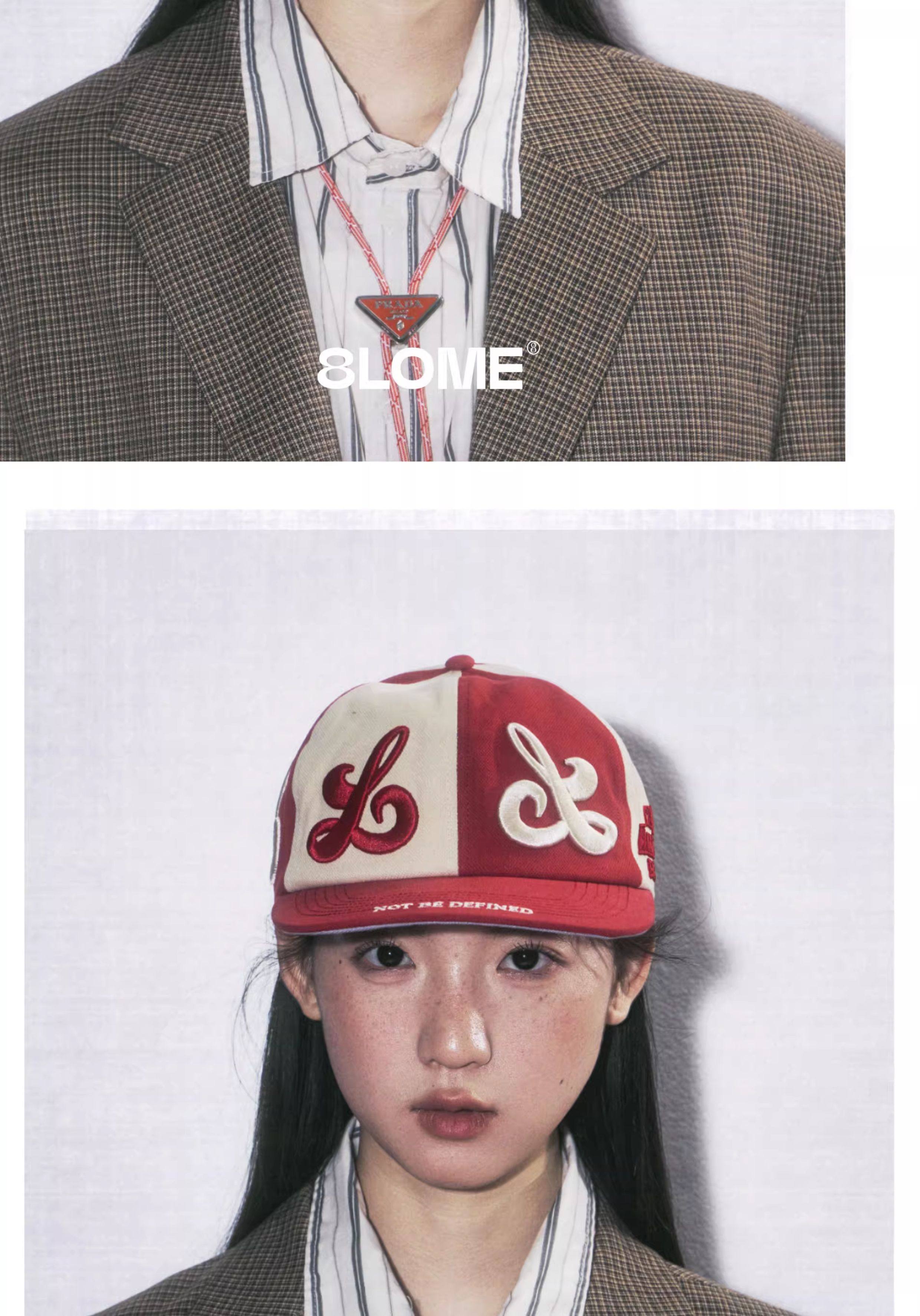 8LOME Red White Tai Chi Embroidered Flat-Brim Baseball Cap