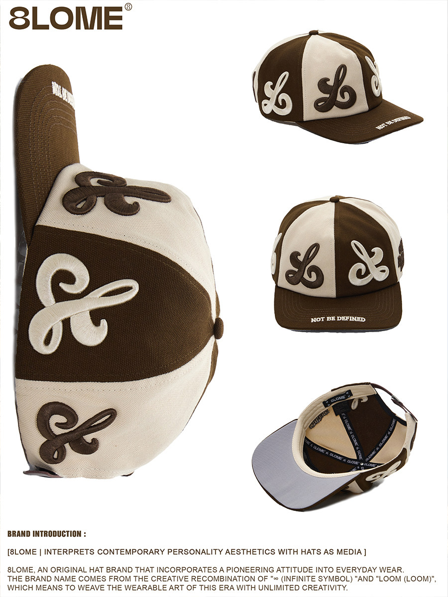 8LOME Black And White Flat Brim Baseball Cap