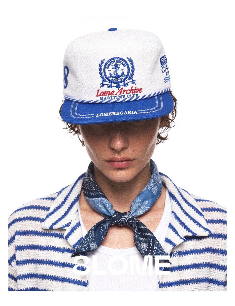8LOME Cotton Embroidered Flat-Top Baseball Cap