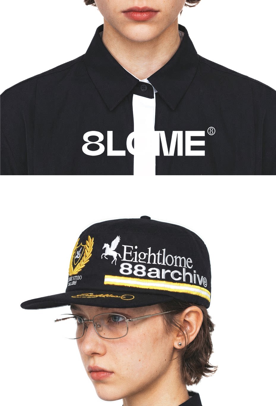 8LOME Cotton Embroidered Flat-Top Baseball Cap