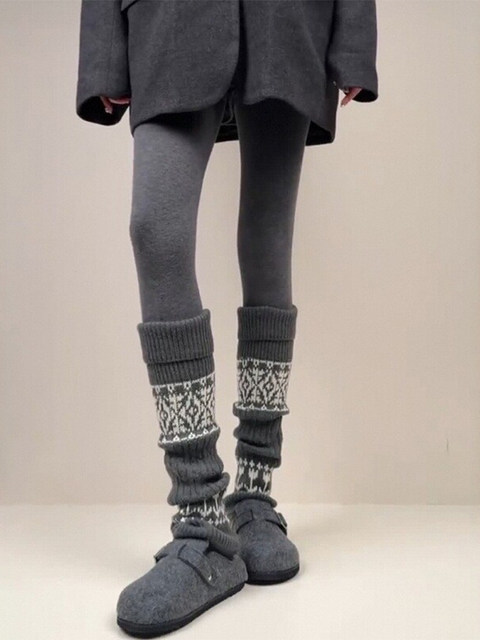 Fair Isle Socks, Stacked Socks for Women, Autumn and Winter, Paired with Tights, Thickened Warm Leg Warmers, Slimming Calf Socks for Girls