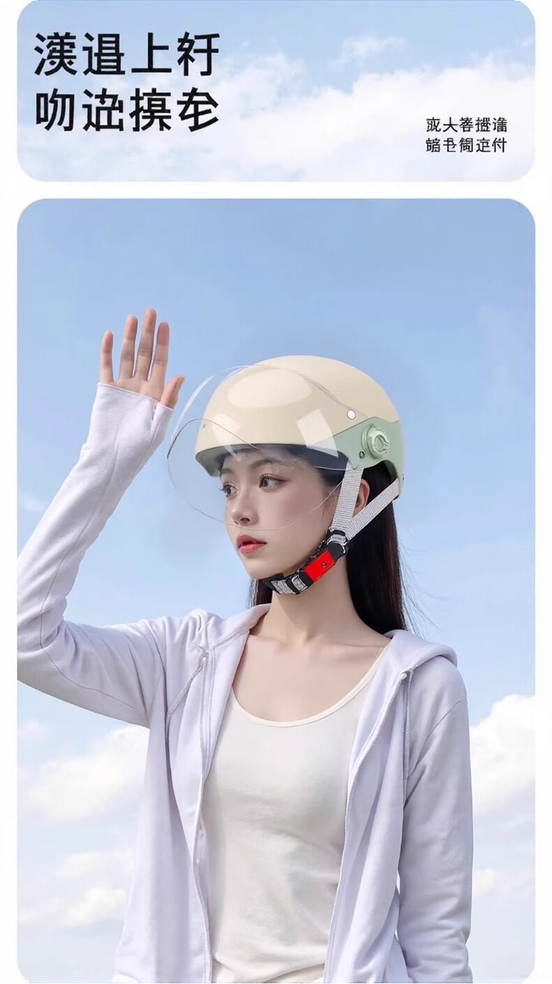New National Standard 3C Certified Electric Vehicle Helmet, Suitable for All Seasons, Men's and Women's Models, Half Helmet for Electric Bikes, Motorcycle Safety Helmet