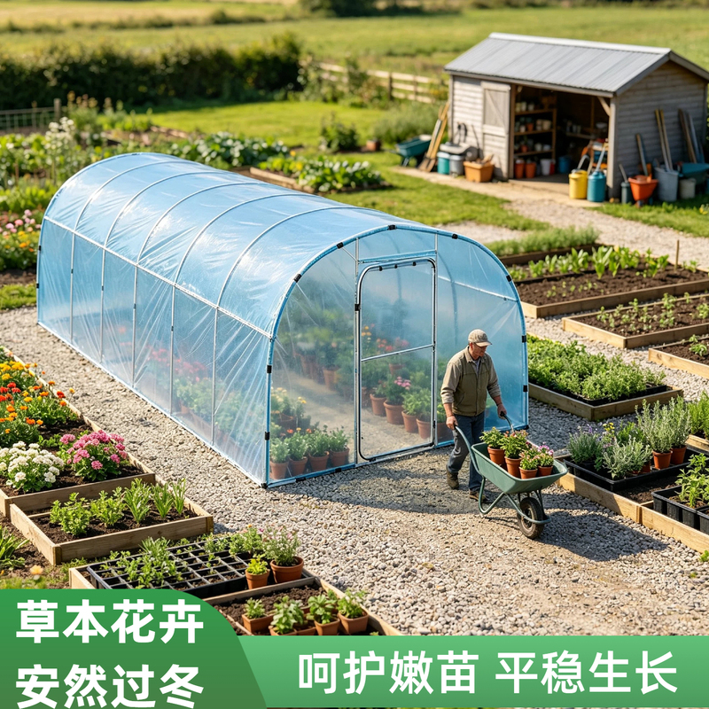 Sunroom Rain Shelter Dome Wind-Resistant Greenhouse Steel Frame Assembly House Enclosed Rain Cover for Strawberry Protection Against Cold and Wind