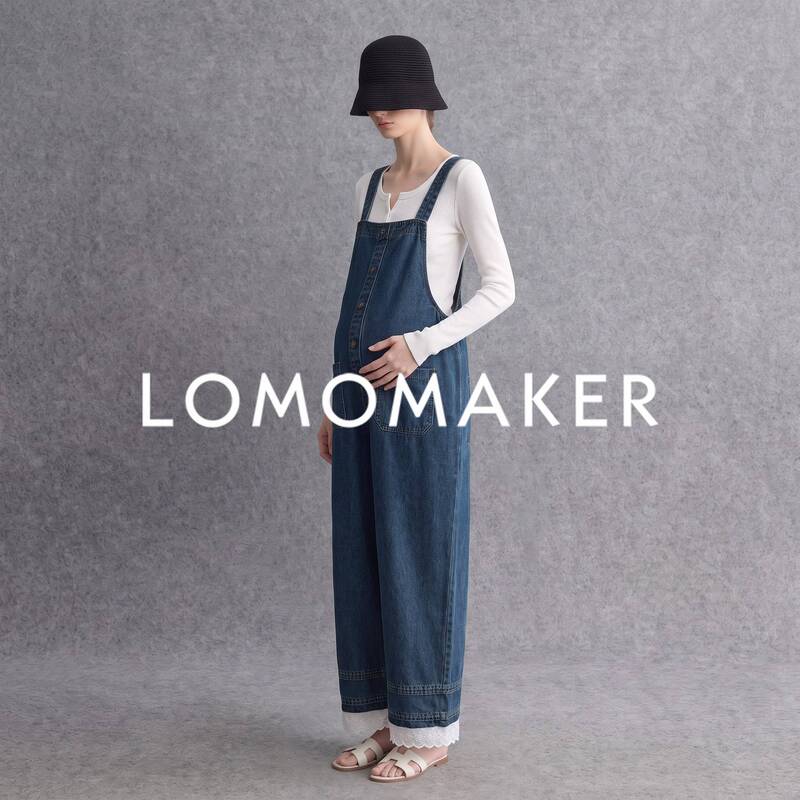 French Lomomaker Maternity Denim Reversible Overalls for Early Autumn, French Style That Covers the Belly Without Revealing Pregnancy French Lomomaker Maternity Denim Reversible Overalls for Early Autumn, French Style That Covers the Belly Without Revealing Pregnancy