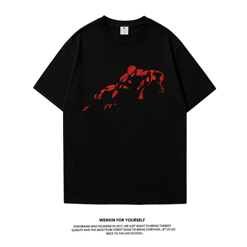Spider-Man: into the Spider-Verse Zendaya Zane's Sister-Inspired Short-Sleeve T-Shirt, Summer Pure Cotton, Dutch Brother's Top
