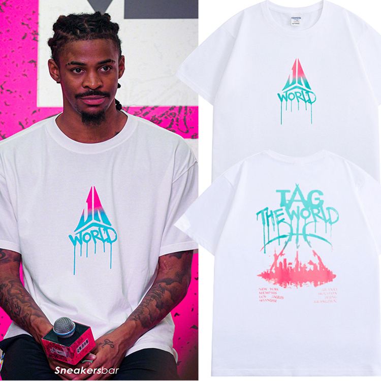 Morant 2025 China Travel T-Shirt American Shooting Sports Peripheral Shenzhen Xi'An Station Peripheral Fan Commemorative Clothing