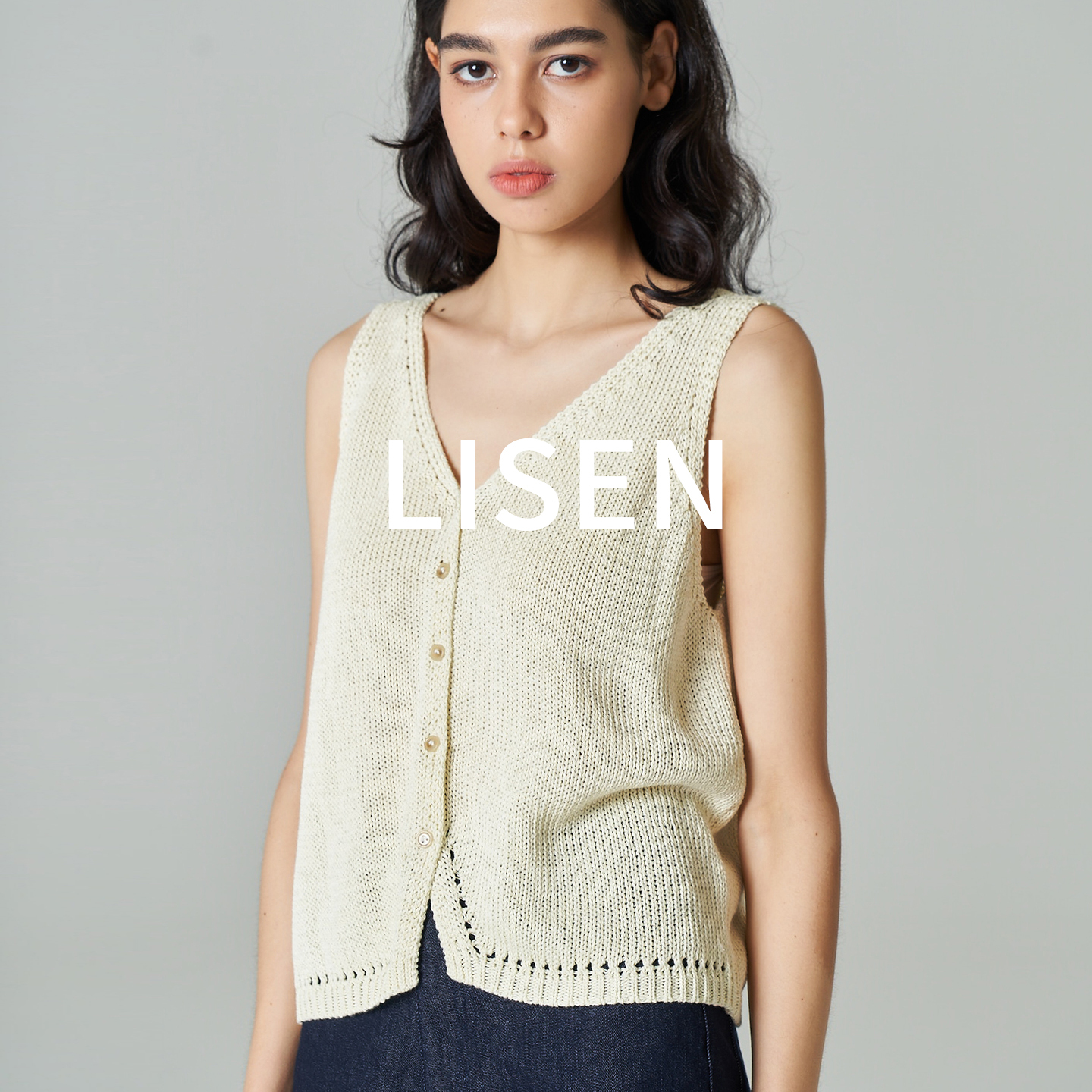 Lisenデザインニッチアウターニットベストレディース夏薄手ファッショナブル中空通気性ベスト