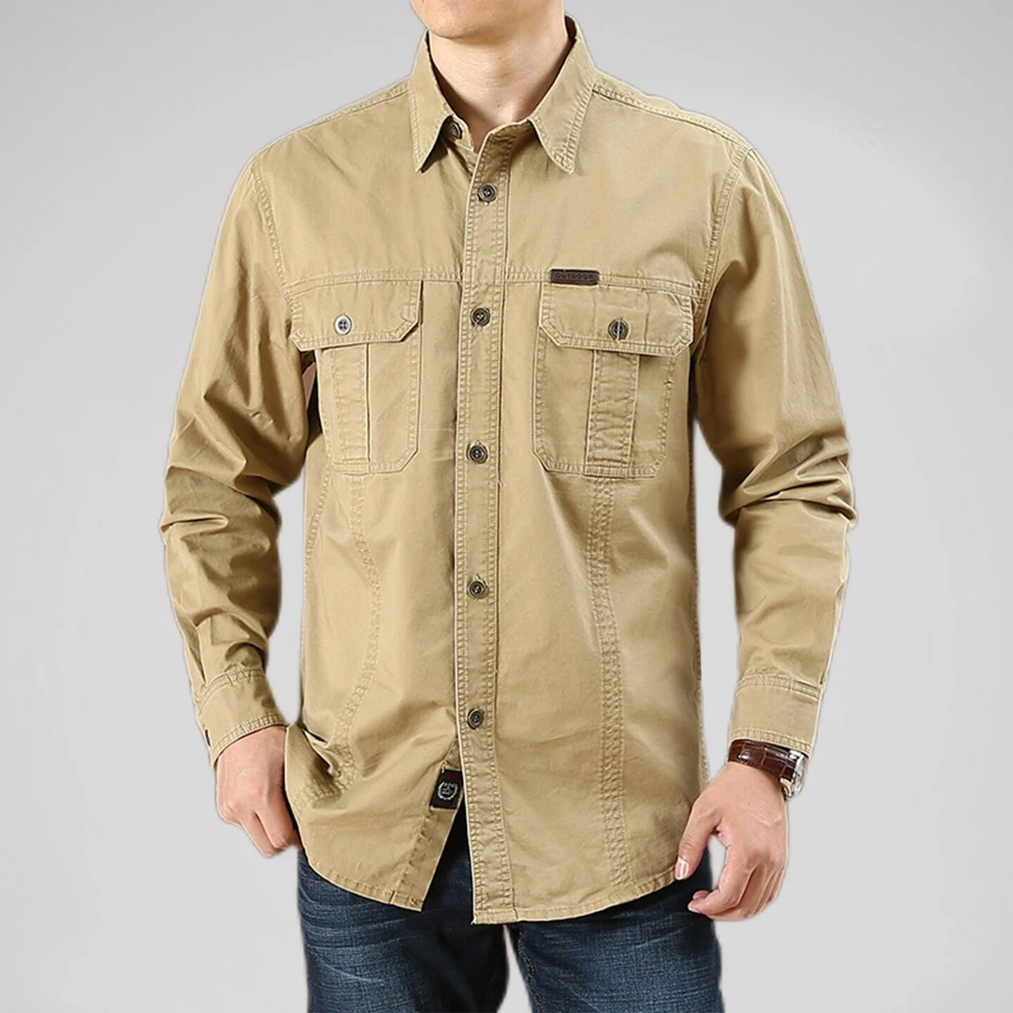 товар из китая 100% cotton men's shirt solid color multi-pocket high quali