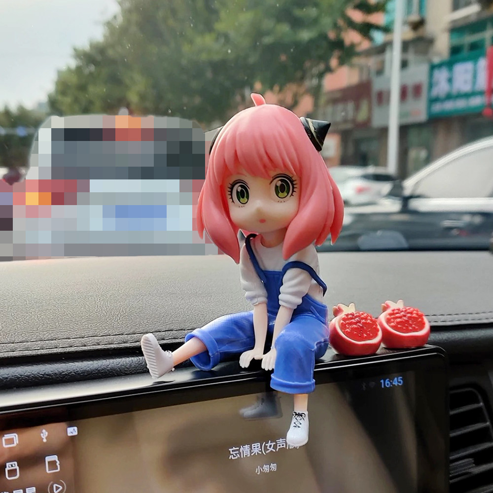 Spy X Family Gk Cute Overalls Anya Figure Car Ornament Anime Two-Dimensional Model Gift