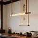 Song Dynasty Aesthetics Marble Dining Room Chandelier Japanese Natural Style Solid Wood Minimalist Zen Workbench Tea Room Study Long Bench