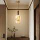 Song Dynasty Aesthetic Small Pendant Light, New Chinese Style, Zen-Inspired, Simple and Elegant Tea Room Lamp, Entryway Corridor Retro Decorative Pendant Light