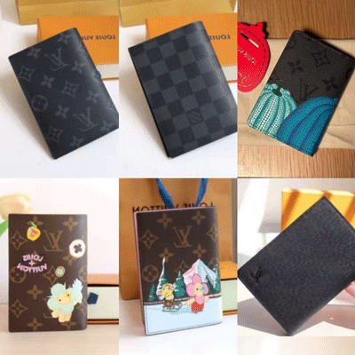 New Men's and Women's Christmas Passport Holder Pumpkin Passport Holder Card Holder Document Bag Travel Card Holder Genuine Leather Folded L