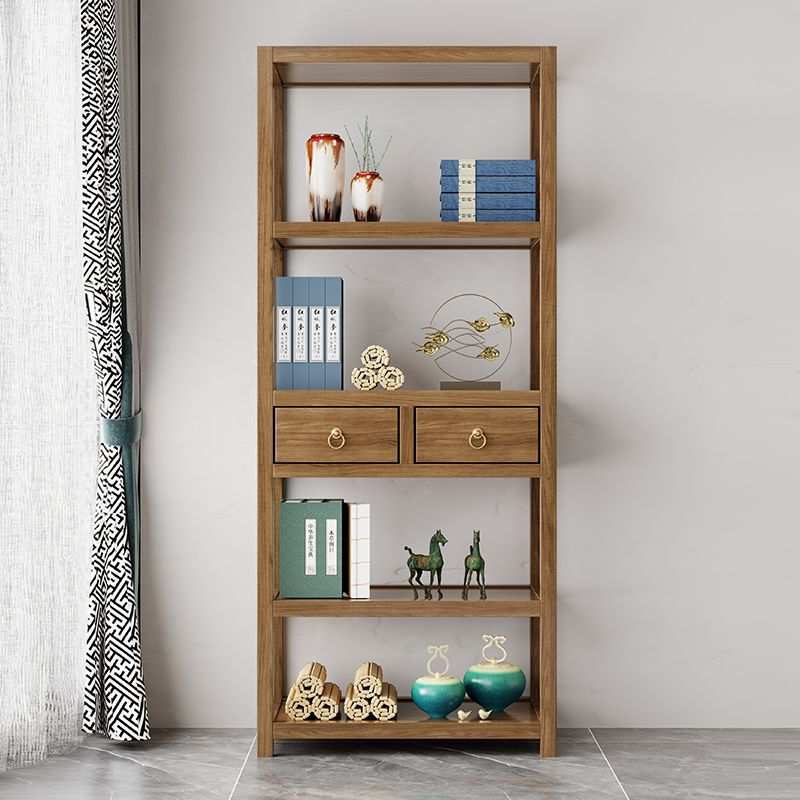 Solid wood storage rack, rubber wood storage rack, Chinese tea set cabinet, bookshelf, floor-standing living room, tea room ornaments, ancient rack