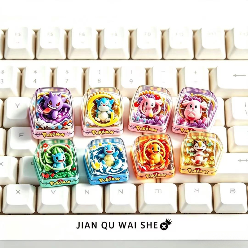 Pokémon Series Pikachu Charmander Squirtle Bulbasaur Keycap Mechanical Student Gift Translucent Pokémon Series Pikachu Charmander Squirtle Bulbasaur Keycap Mechanical Student Gift Translucent