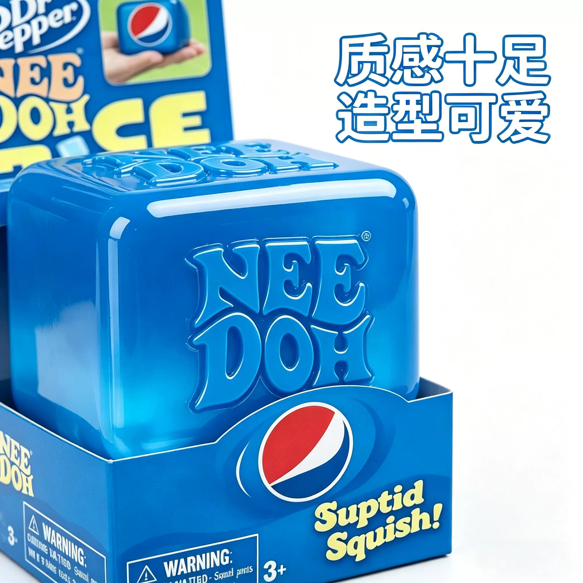 Сенсорный сквиши NeeDoh Nice Cube — сладкий «ледяной» сквиш, разные цвета, возможность нанесения логотипа