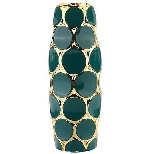 Light Luxury High-End Ceramic Vase with Peacock Feathers, Flower Arrangement, Lucky Bamboo Ornament, Modern Home Decor, Large Vase, Premium