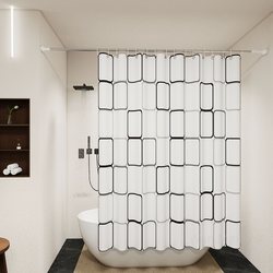 Wanmeilong Bathroom Waterproof Shower Curtain Bath Punch-Free Set Mildew-Proof Partition Curtain Bathroom Mildew-Proof Door Curtain