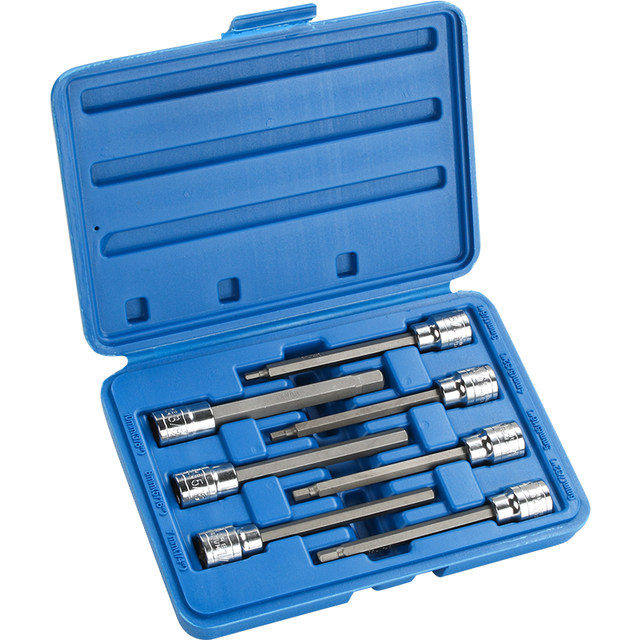 3/8 inch 7-piece hexagonal head set metric imperial extended electric rotary tool sleeve head auto repair hardware tool