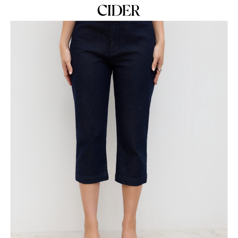 Cider Stretch Denim Simple Wide-Leg Pants Straight-Leg Cropped Jeans 114348461 Cider Stretch Denim Simple Wide-Leg Pants Straight-Leg Cropped Jeans 114348461
