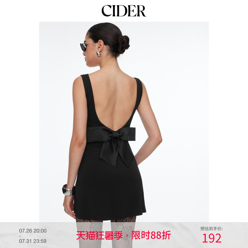 Cider2026 Summer New Product Swing Collar Backless Bow Mini Dress 115401405