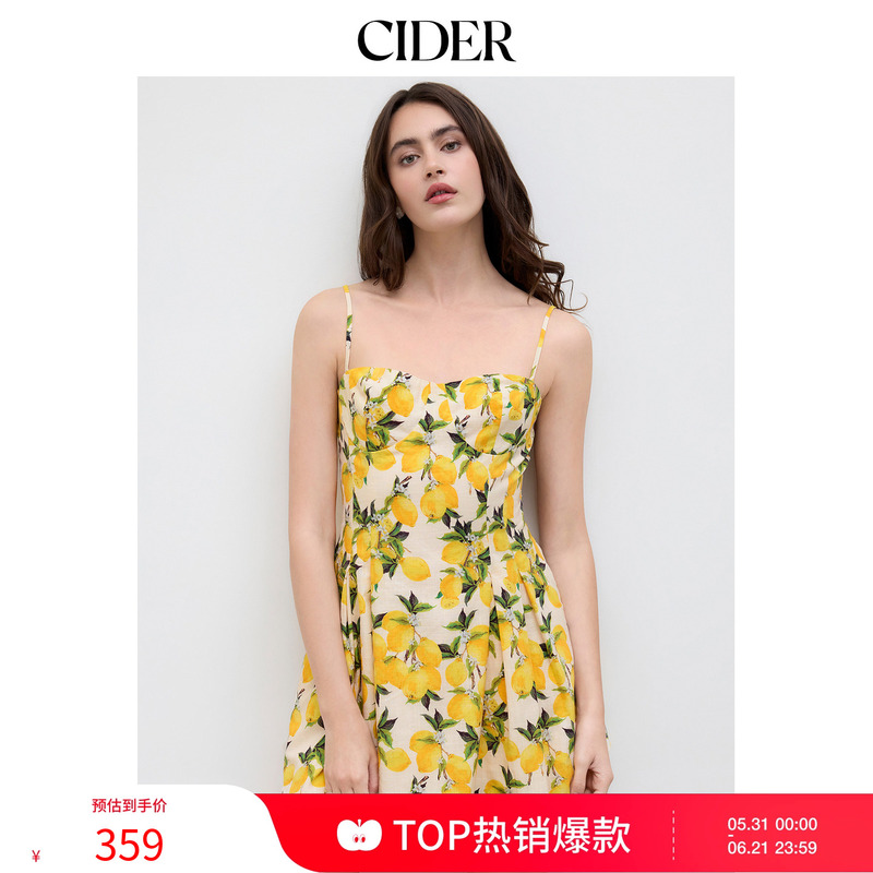 Cider Fresh Lemon Lace-Up Sweetheart Neckline Cotton Seaside Vacation Dress 114468777 Cider Fresh Lemon Lace-Up Sweetheart Neckline Cotton Seaside Vacation Dress 114468777