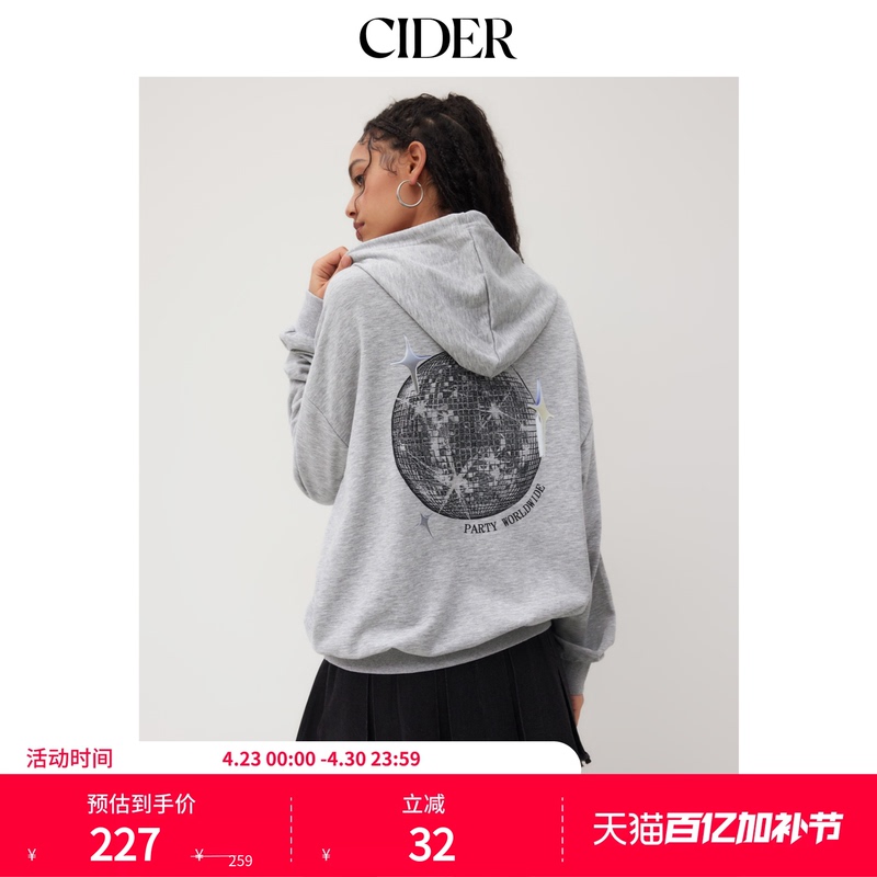 Ciderterrypartyworldwide Printed Hoodie Women's Clothing113904548