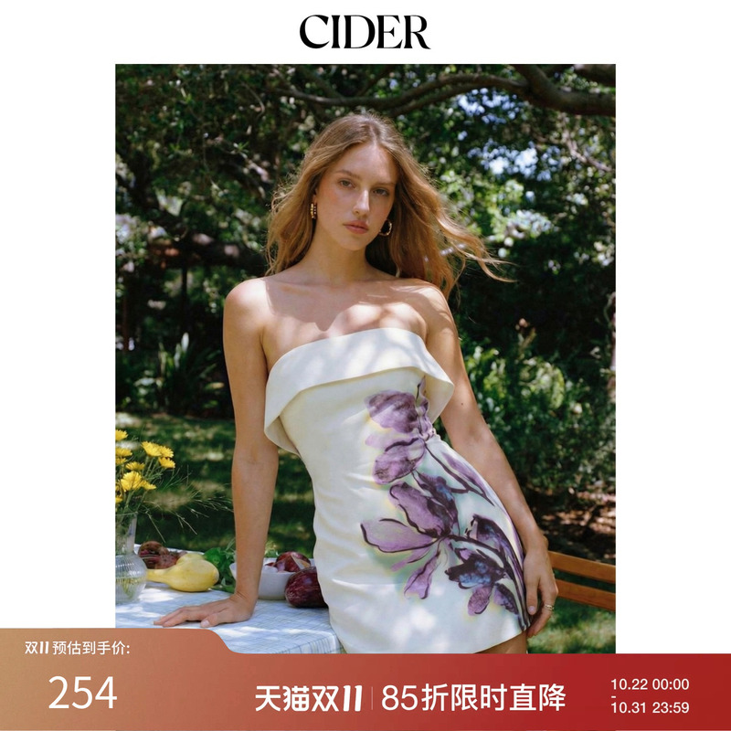 Cider2026 Early Autumn Outfit Satin Floral Strapless A-Line Mini Dress 115277440 Cider2026 Early Autumn Outfit Satin Floral Strapless A-Line Mini Dress 115277440