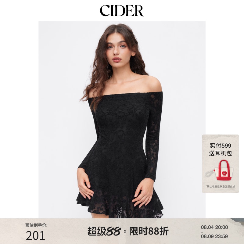 Cider Cotton Blend Lace Off-Shoulder Floral Ruffle Mini Dress 114976434 Cider Cotton Blend Lace Off-Shoulder Floral Ruffle Mini Dress 114976434